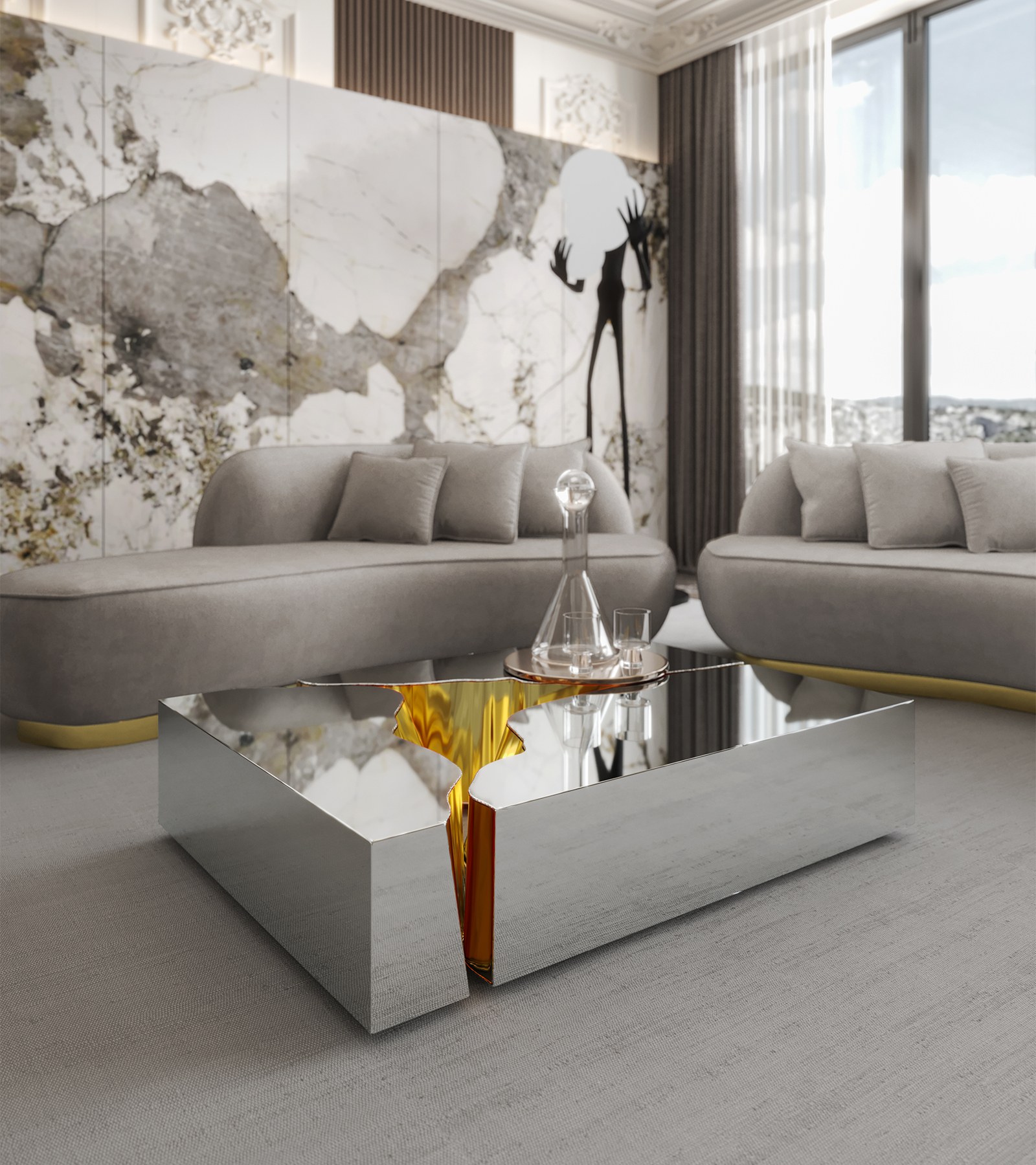 Lapiaz fissure coffee table