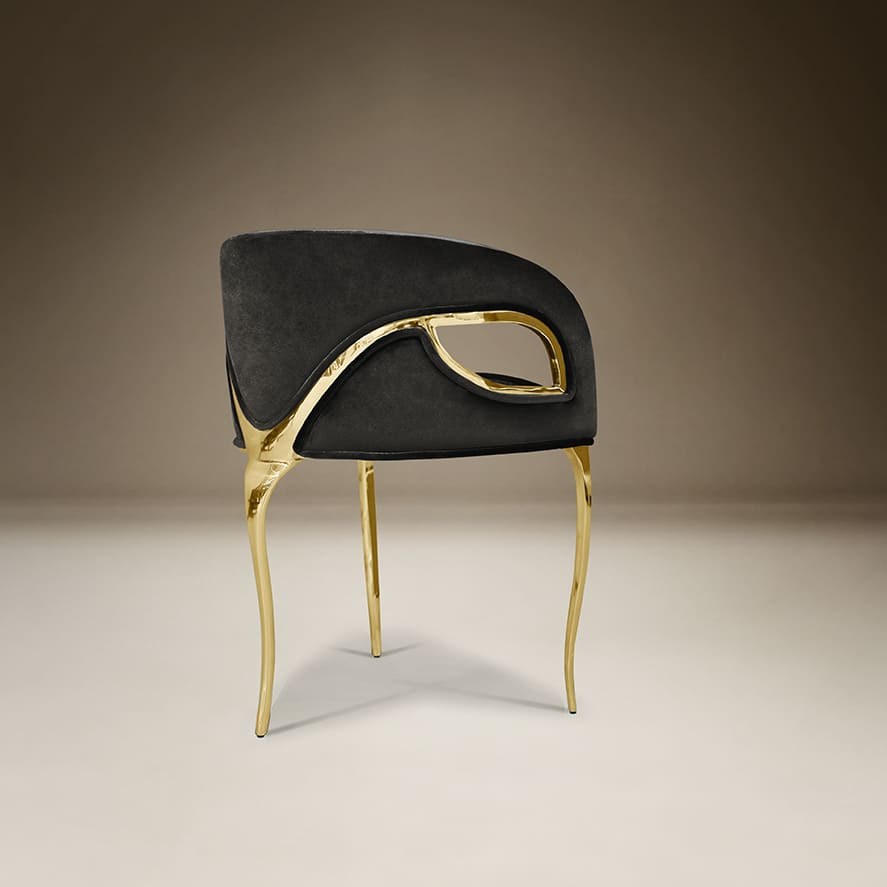 Chandra Gold Ribbon Accent Chair golden furniture Islamabad
