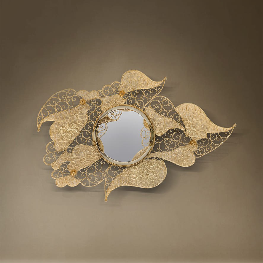 Filigree Gold Mirror golden luxury furniture Karachi