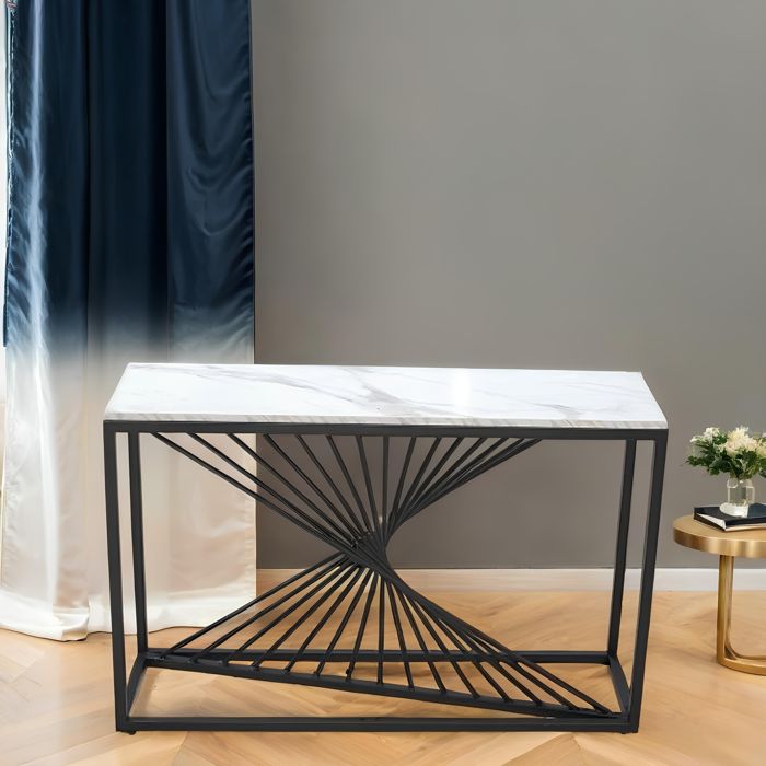 Amella Spiral Console-Matte Black — SS gold furniture by Fusion, Lahore