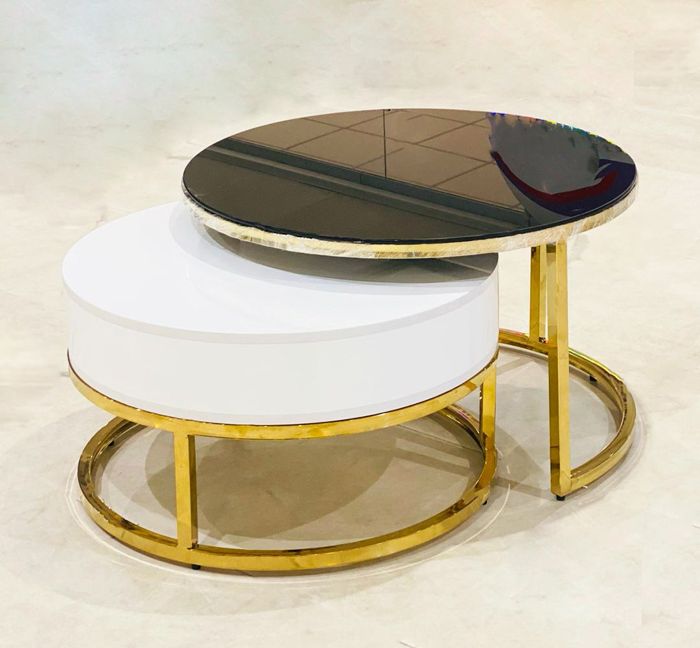 TURKISH NESTING CENTER TABLE — SS gold furniture by Fusion, Lahore