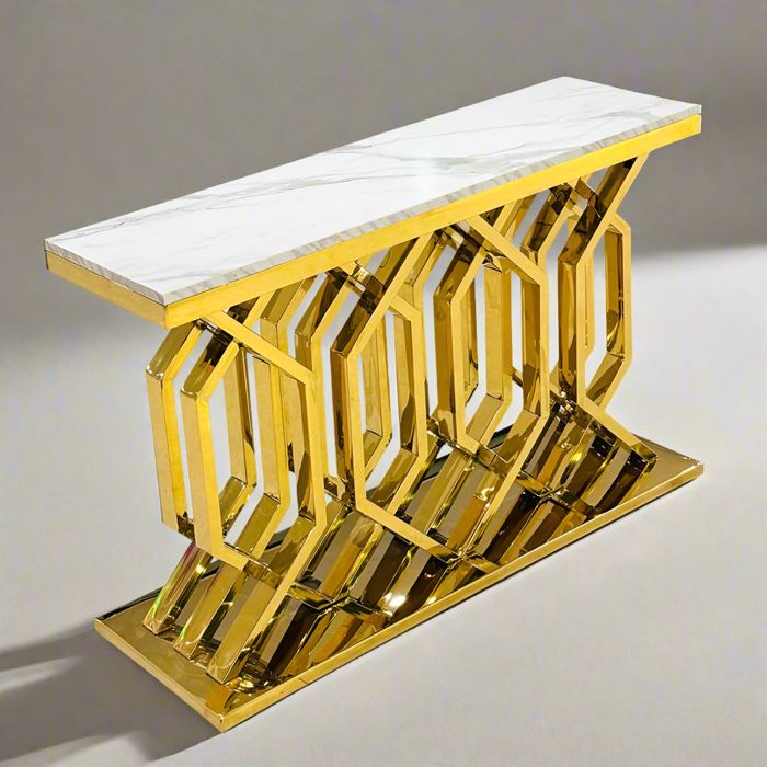 Penta Console — SS gold furniture by Fusion, Lahore