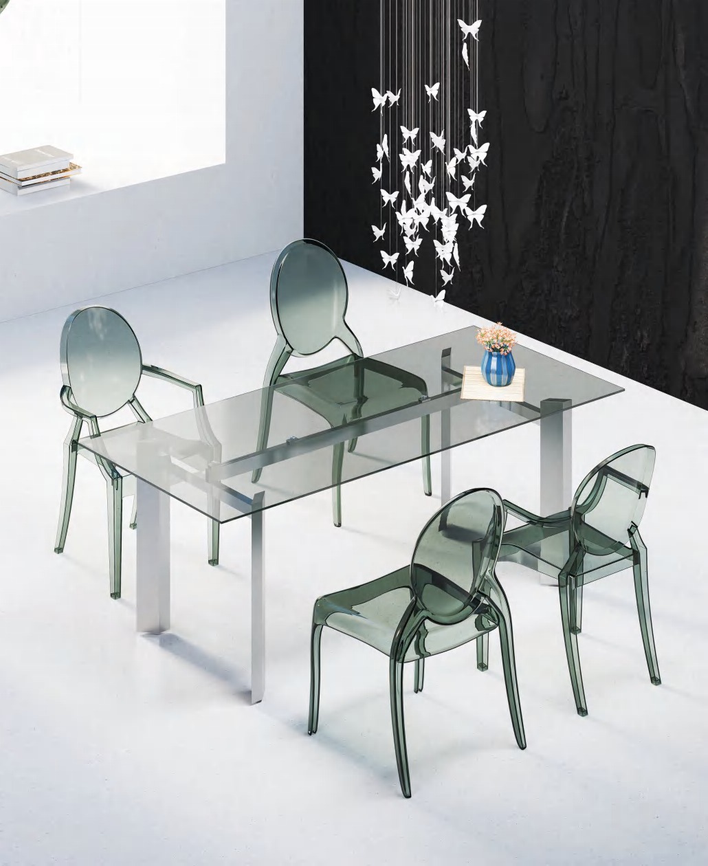 Hongyi PC-131 Crystal Acrylic & Polycarbonate Chair - Polycarbonate (PC Crystal) Luxury Commercial Furniture Fusion Atelier